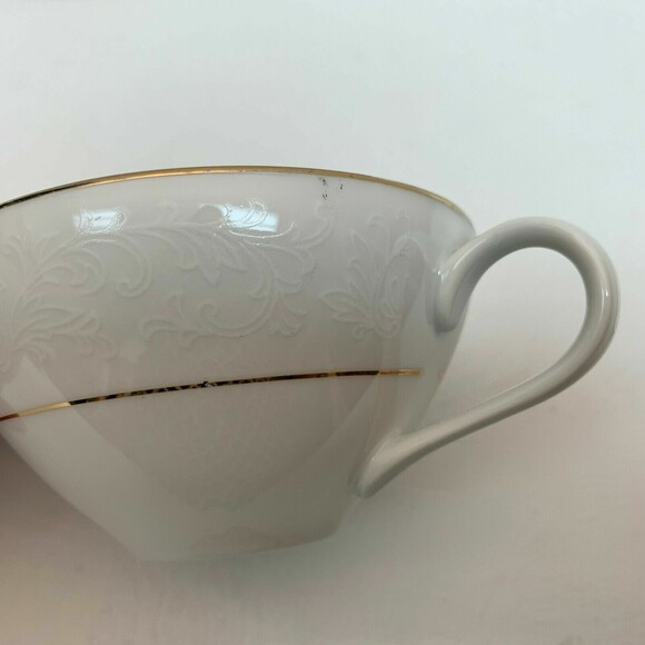 Touch of Gold Embassy Cups White Border Design Gold Trim Lot of 4 - Picture 12 of 12